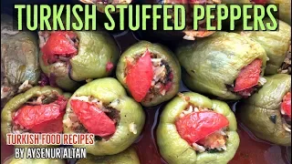 Turkish Stuffed Green Peppers "Biber Dolmasi" - Traditional Turkish Cuisine