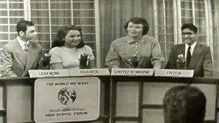 Teen Exchange Students in USA (1957) | Discussion on Education: India, UK, Lebanon, France, + others