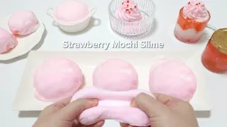 [ASMR] 🍓Strawberry mochi slime🍓いちご大福 スライム 딸기 찹쌀떡 슬라임