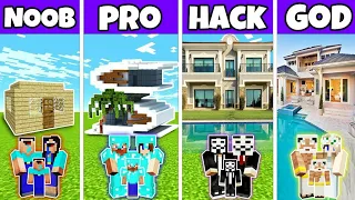 NOOB vs PRO vs HACKER vs GOD Built Modern House in Minecraft | Asmit Gamerz 777 | Aditya Gamerz 777