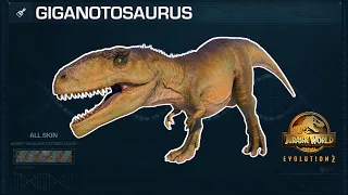 All Giganotosaurus Skins - Jurassic World Evolution 2