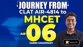 Vansh Chaudhary's Story for CLAT to MHCET 2023 I Strategy and Motivation I Talk with Keshav Malpani