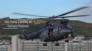 *Closeup-Taxi* Royal Air Force Puma landing in Portland