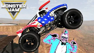 Monster Jam INSANE High Speed Jumps and Crashes | BeamNG Drive