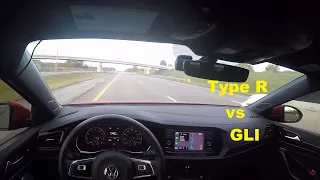 Civic Type R vs MK7 Jetta GLI Roll Races - POV From Both Cars