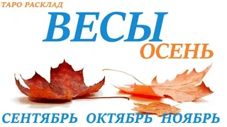 ВЕСЫ ♎ ОСЕНЬ 2022 🌞 таро прогноз/гороскоп на СЕНТЯБРЬ ОКТЯБРЬ НОЯБРЬ 😊 Любовь, Карьера, Финансы 👍