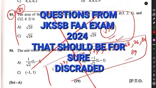 INCORRECT QUESTION FAA PAPER COMPLETE SOLUTION 2024 | EXAM BOOSTER |JKSSB ALL EXAMS