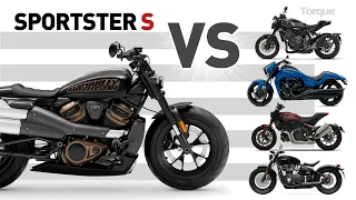 Harley-Davidson Sportster S. VS Triumph Bobber, Indian FTR S, Honda CB1000R, Suzuki M109R