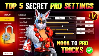 5 Secret Pro Settings 100% Working 😱 || Auto Headshot Setting Free Fire || Secret Settings