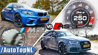 Audi RS3 2018 vs 2018 BMW M2 | ACCELERATION TOP SPEED Exhaust SOUND & AUTOBAHN POV by AutoTopNL