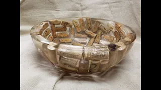 Making a floating wine cork bowl