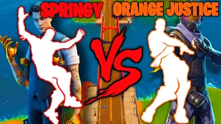 FORTNITE SPRINGY VS ORANGE JUSTICE EMOTE