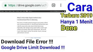 Cara Fix Bypass Tidak Bisa Download Di Google Drive | Download Limit Akses 24 Jam Terbaru 2020