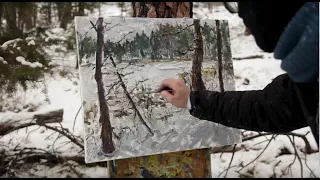 Plein Air Painting in Winter: Lake Como, Montana