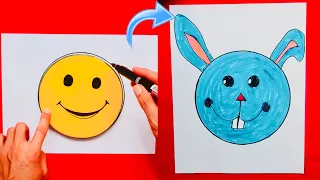 How to Draw Rabbit Easy from Circle | Junior Drawings