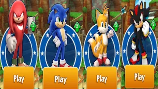 Sonic Dash - Movie Sonic Movie Knuckles Movie Tails Shadow Unlocked - All Characters Unlocked