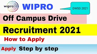 Wipro Off-Campus Recruitment Drive | Wipro Again Hiring DWSD Hiring FY 2021