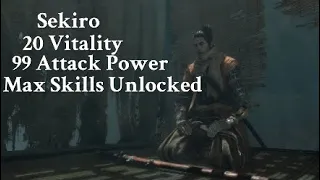 Sekiro- 20 Vitality, 99 Attack Power, Max Skills Unlocked vs (not all) Bosses No damage