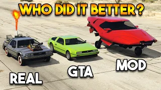 GTA 5 DELUXO VS REAL DELUXO VS MODDER FLYING CAR (WHO DID IT BETTER?)