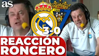 REAL MADRID 3 - CÁDIZ 0 | Reacción de RONCERO a los goles de JOSELU, BRAHIM y BELLINGHAM