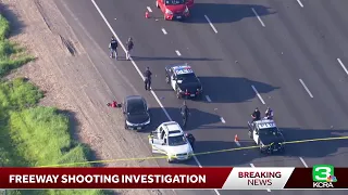 LiveCopter 3 is in Sacramento as the CHP investigates a freeway shooting on I-5