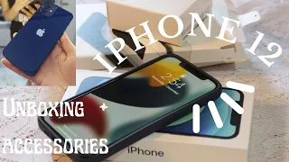 IPHONE 12  BLUE UNBOXING +ACCESSORIES