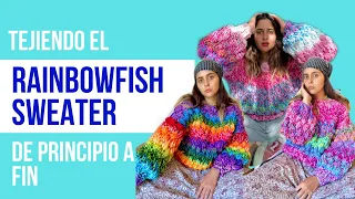 Como Tejer un Rainbowfish Sweater a Dos Agujas: tejido circular paso a paso con punto globo burbuja
