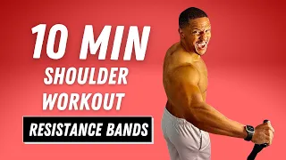 | Follow Along | Resistance Band 10 minute Shoulder Workout | w/ Timer