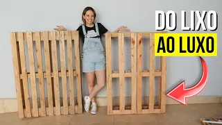 IDEIA BRILHANTE! OLHA o que fiz com esses PALLETS! DO LIXO AO LUXO!!