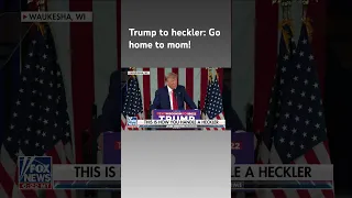 Trump addresses heckler: Your mom is 'going to be angry'! #shorts