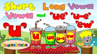 Short Vowel u / Long Vowel ue , u-e, ew / Comparison Phonics Mix!