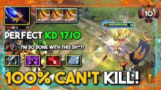 100% CAN'T KILL BOSS Bristleback 17/0 Aghs Scepter & Spell Lifesteal Build Even Fountain Can't Stop