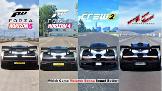 Mclaren Senna Comparison - Forza Horizon 5, FH4, FM7, The Crew 2, Assetto Corsa