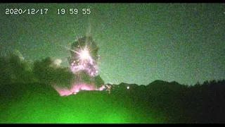 December 17, 2020, ~ Explosion ~ 桜島 Sakurajima Volcano, Japan ~ 19:59 JST ~ Real-Time