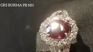 GRS 2.80 CT BURMA RUBY PIGEON BLOOD NO HEAT  RING