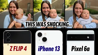 Z Flip 4 vs iPhone 13 vs Pixel 6a Unbiased Camera Test!