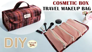 DIY Travel Makeup Bag | Cosmetic box bag | วิธีการทำกระเป๋าใส่เครื่องสำอางค์แบบพกพา