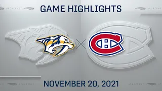 NHL Highlights | Predators vs. Canadiens - Nov. 20, 2021