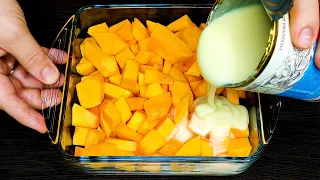 Instead of Candy! Whip condensed milk with pumpkin! A delicious fall dessert without baking!