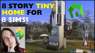 8 STORY TINY HOUSE FOR 8 SIMS! | NO CC | FULLY FUNCTIONAL - Sims 4 Speed Build Challenge