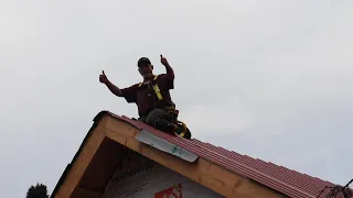 Installing my first metal roof on the Alaska cabin