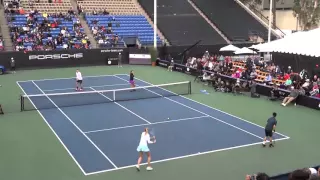 Maria Sharapova and Friends Kei Nishikori warm-up