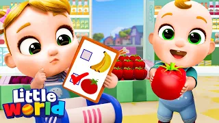 Yes Yes Vegetables At The Supermarket | Little World Kids Songs & Nursery Rhymes