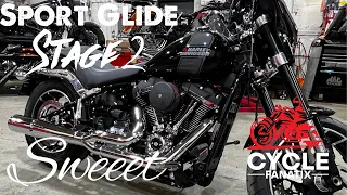 2021 SPORT GLIDE 107 STAGE 2 S&S 475 CAM, VANCE AND HINES PROPIPE. CUSTOM DYNO TUNE JD CYCLE WORKS