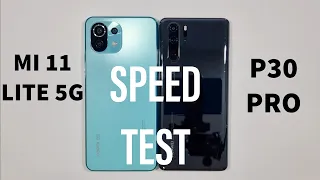 Xiaomi Mi 11 Lite 5G vs Huawei P30 Pro Speed Test