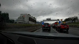 Klagenfurt, Austria to Frankfurt, Germany Time Lapse - Autobahns, Traffic, Construction, and Rain