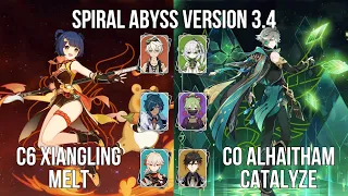 C6 Xiangling Quickswap Melt - C0 Alhaitham Catalyze | 3.3-3.4 Spiral Abyss Floor 12 | Genshin Impact