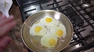 1495 How to Cook Eggs in a stainless steel pan without sticking Sunny Side Up over easy medium AllCl