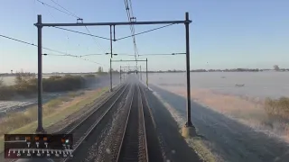 Ride along with the train driver from Leeuwarden to The Hague. (With speedometer)