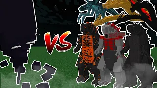 Wither Storm VS Team Godzilla Who Will Win?? Addon Fight MCPE